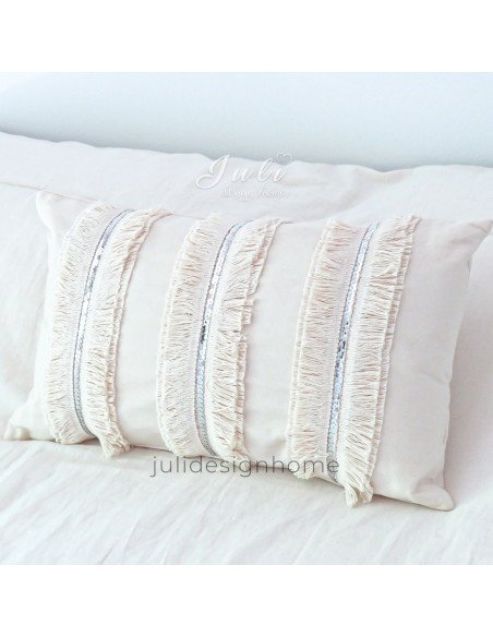 Almohadón Boho Luna 30x50 Plateado - Comprar en Juli Design Home