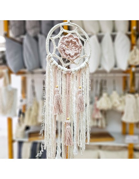 Atrapasueños Frida Rosa Tejido en Crochet - Juli Design Home