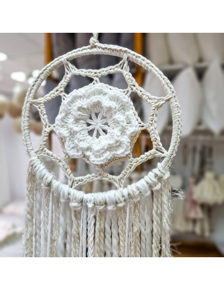 Atrapasueños Frida Rosa Tejido en Crochet - Juli Design Home