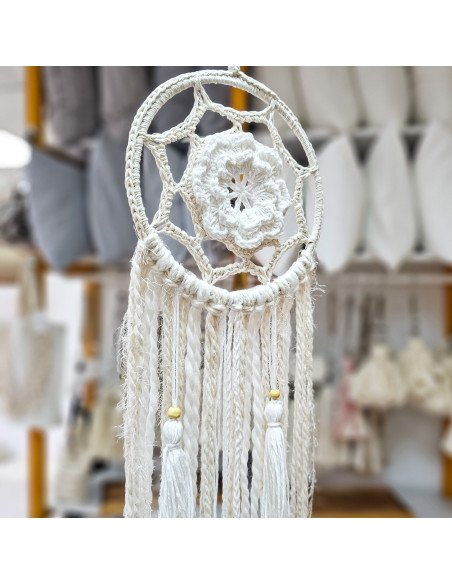 Atrapasueños Frida Rosa Tejido en Crochet - Juli Design Home