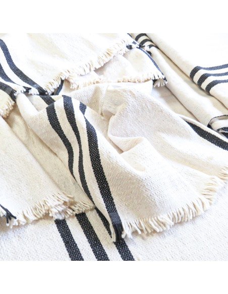 Manta Amelia Negro Rustica - Juli Design Home