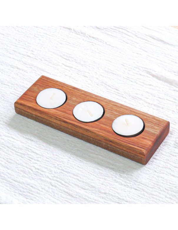 Fusta 3 Velas Madera Euca - Decorá tu mesa