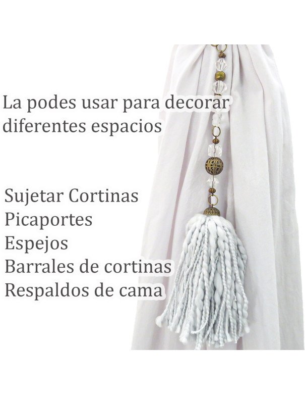 Borla Guada Gris Perla De Lana Para Cortinas - Juli Design Home