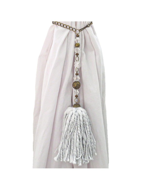 Borla Guada Gris Perla De Lana Para Cortinas - Juli Design Home