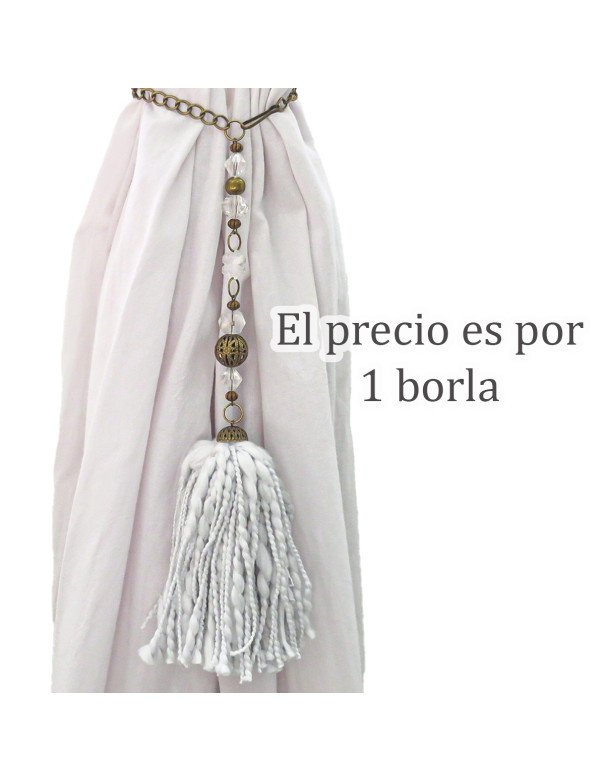 Borla Guada Gris Perla De Lana Para Cortinas - Juli Design Home