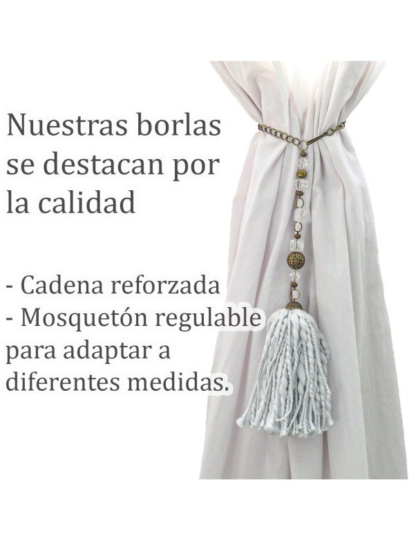 Borla Guada Gris Perla De Lana Para Cortinas - Juli Design Home