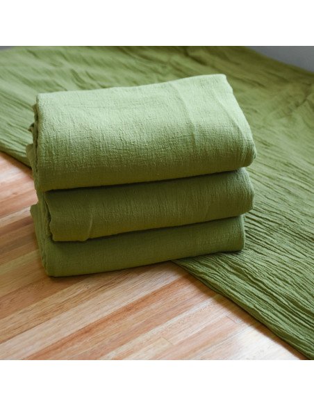 Pie de Cama Gasa Arrugada (Verde Oliva) - Juli Design Home