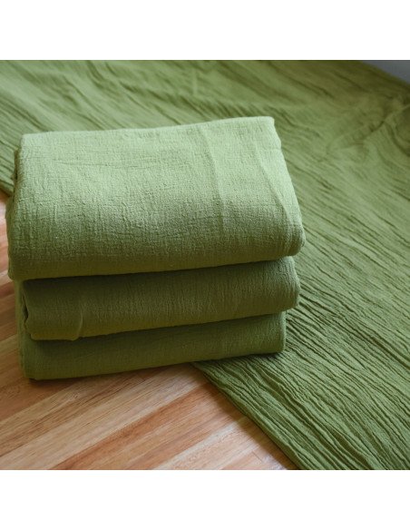 Pie de Cama Gasa Arrugada (Verde Oliva) - Juli Design Home