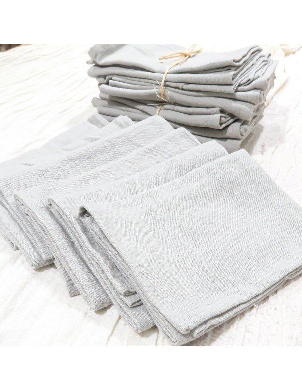 Servilletas de Tela Tusor Pack x6 (Gris Perla)- Juli Design Home