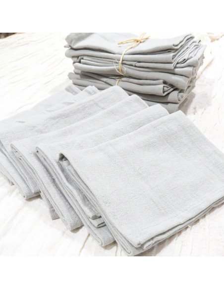 Servilletas de Tela Tusor Pack x6 (Gris Perla)- Juli Design Home