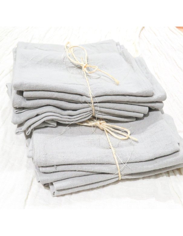Servilletas de Tela Tusor Pack x6 (Gris Perla)- Juli Design Home