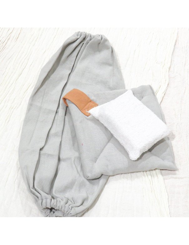 Set Cocina Guarda Bolsa + Agarradera + Esponja (Gris Perla) - Juli Design Home