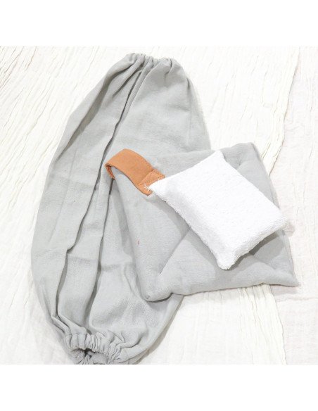 Set Cocina Guarda Bolsa + Agarradera + Esponja (Gris Perla) - Juli Design Home