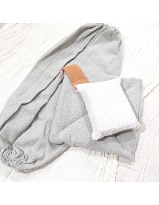 Set Cocina Guarda Bolsa + Agarradera + Esponja (Gris Perla) - Juli Design Home