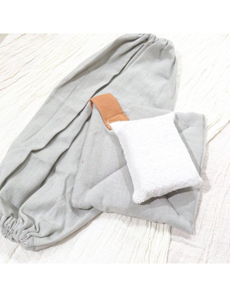 Set Cocina Guarda Bolsa + Agarradera + Esponja (Gris Perla) - Juli Design Home
