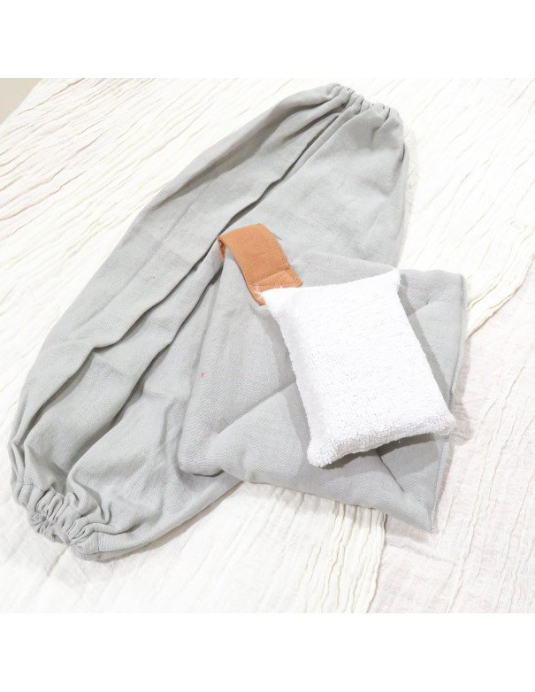 Set Cocina Guarda Bolsa + Agarradera + Esponja (Gris Perla) - Juli Design Home