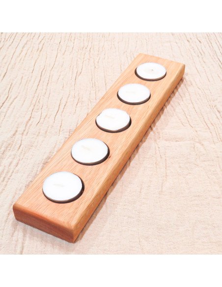 Fusta 3 Velas Madera Euca - Decorá tu mesa