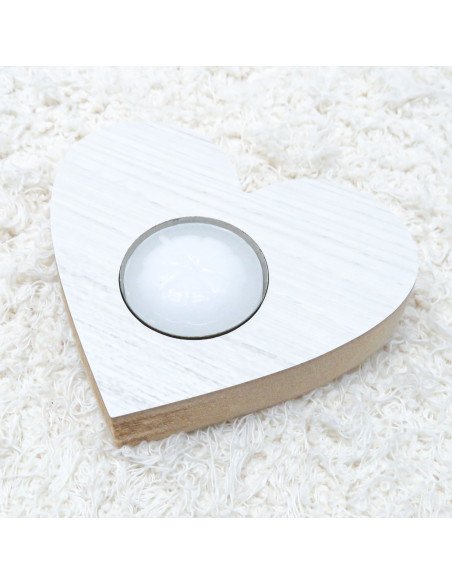 Vela Corazón Blanco Melamina - Decorá tu mesa