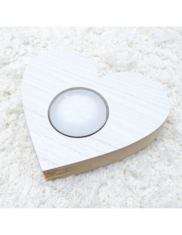 Vela Corazón Blanco Melamina - Decorá tu mesa