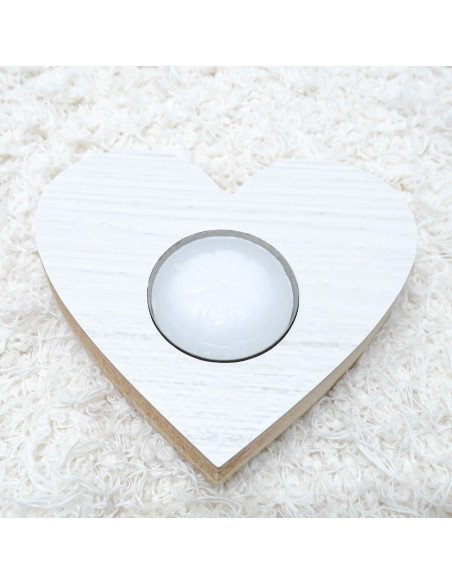 Vela Corazón Blanco Melamina - Decorá tu mesa