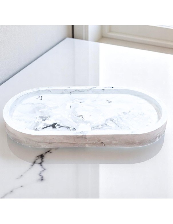 Bandeja Ovalada (Efecto Marmol) - Juli Design Home