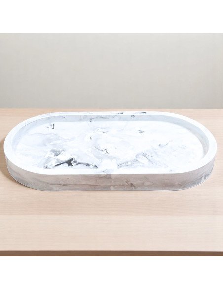 Bandeja Ovalada (Efecto Marmol) - Juli Design Home