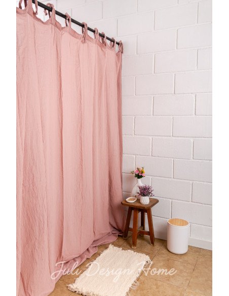 cortina rosa para baño