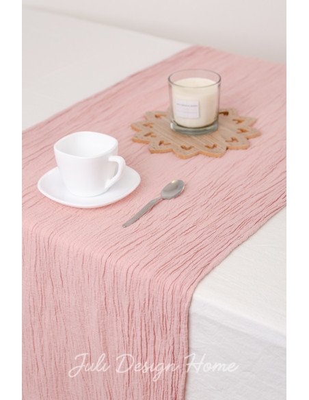 Caminos de Mesa Gasa Rosa - Juli Design Home