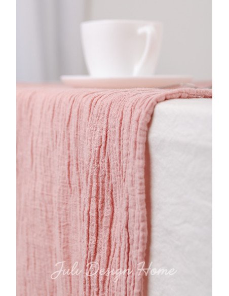 Caminos de Mesa Gasa Rosa - Juli Design Home