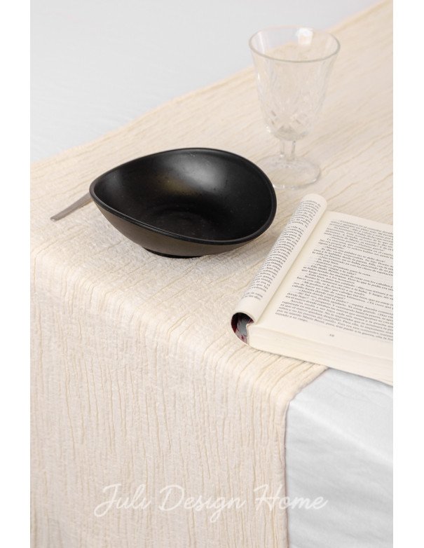 Caminos de Mesa Gasa Arrugada Natural / Crudo - Juli Design Home