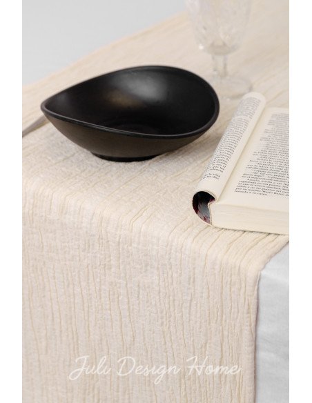 Caminos de Mesa Gasa Arrugada Natural / Crudo - Juli Design Home