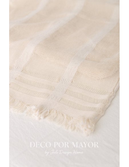 Camino de Mesa Natural con Flecos - Juli Design Home