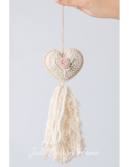 Colgante Corazón Tejido  - Juli Design Home