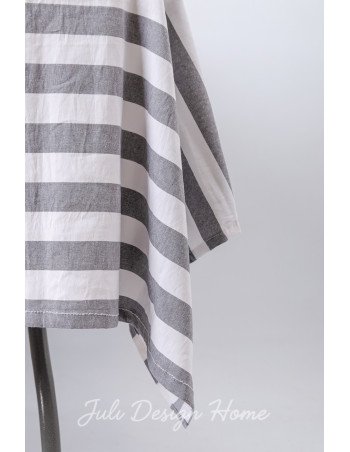 Mantel Rayas Gruesas Blanco/Gris (300x150)  - Juli Design Home 2