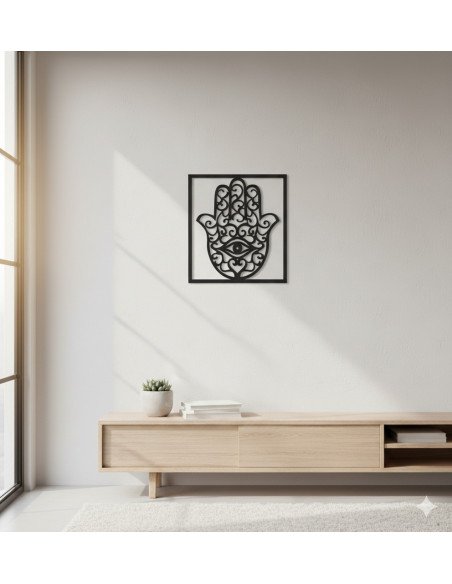 Cuadro Mano de Fátima III - Negro 40cm - Juli Design Home