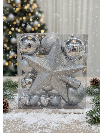 Set Adornos Navidad Plateado (18 piezas) - Juli Design Home 2