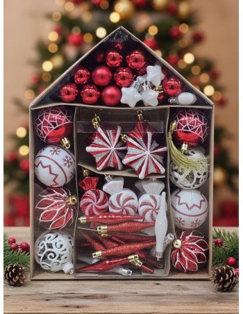 Set Adornos Navidad Casita (73 piezas) - Juli Design Home