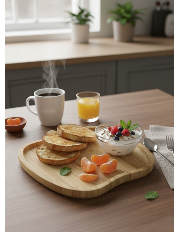 Bandeja Manzana Bambú - Juli Design Home