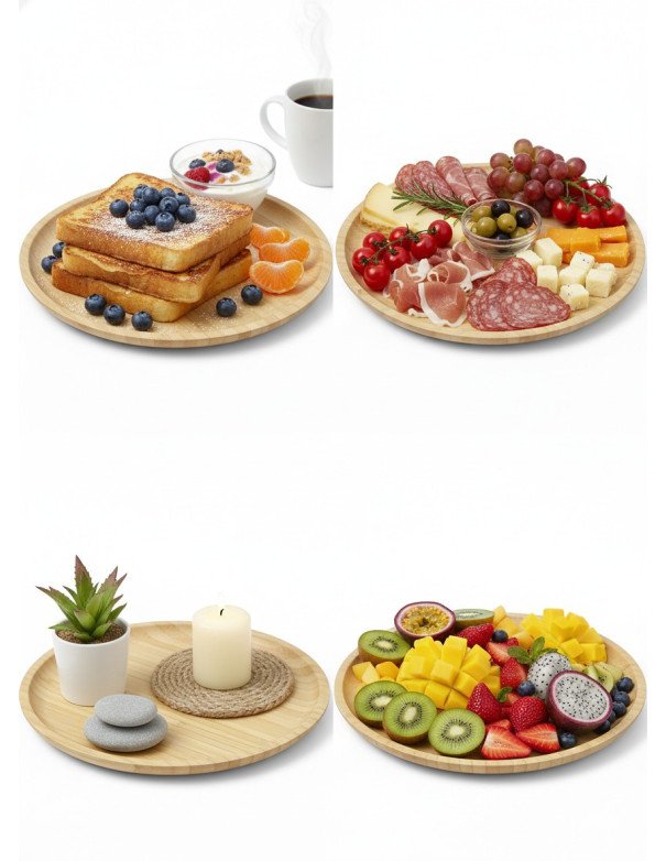 Bandeja / Plato de Bambú Circular - Juli Design Home