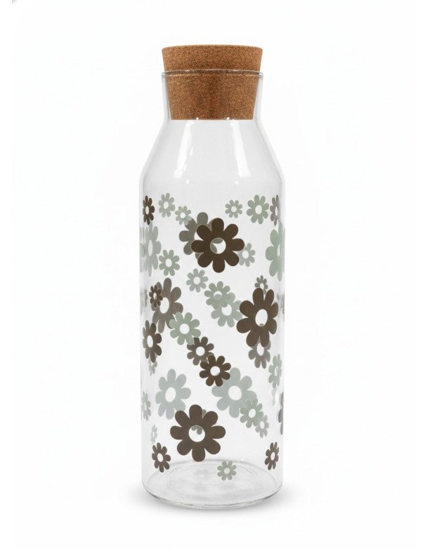 Botella De Vidrio Flores Tapa de Corcho - Juli Design Home