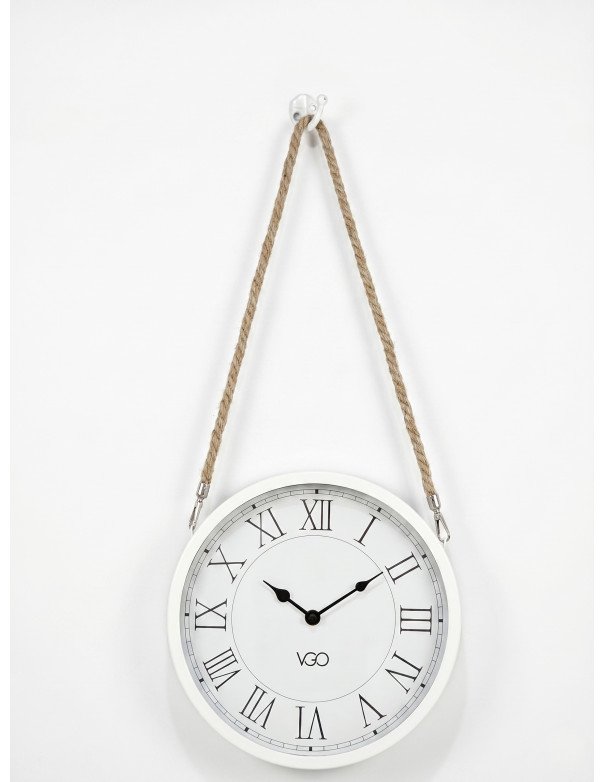 Reloj Colgante con Soga 27cm Blanco - Juli Design Home