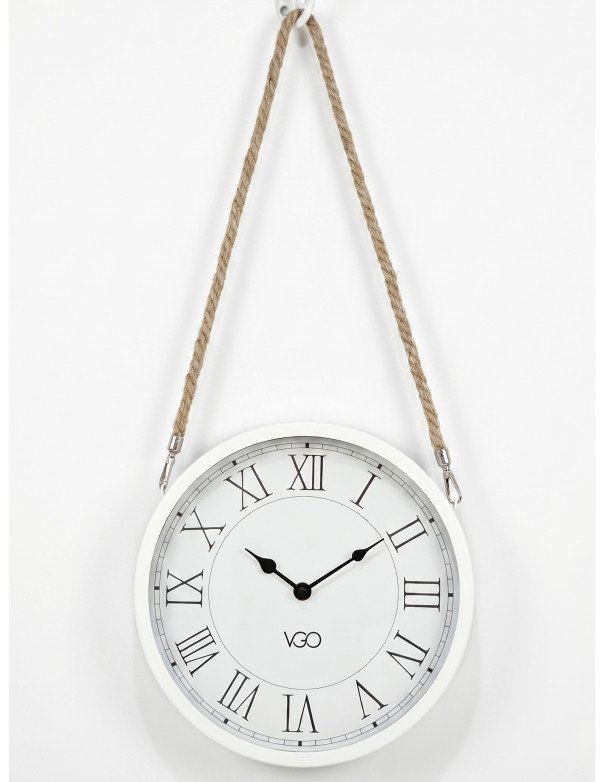 Reloj Colgante con Soga 27cm Blanco - Juli Design Home