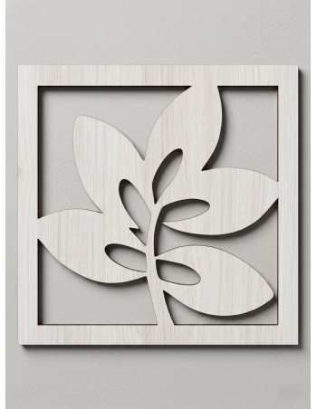 Cuadro Hoja III - Teka 40cm 6mm - Juli Design Home