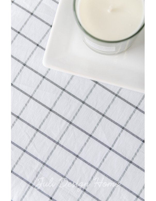 Mantel Cuadros Chicos Blanco/Grafito (250x150) - Juli Design Home