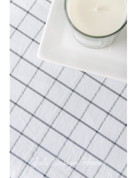Mantel Cuadros Chicos Blanco/Grafito (250x150) - Juli Design Home
