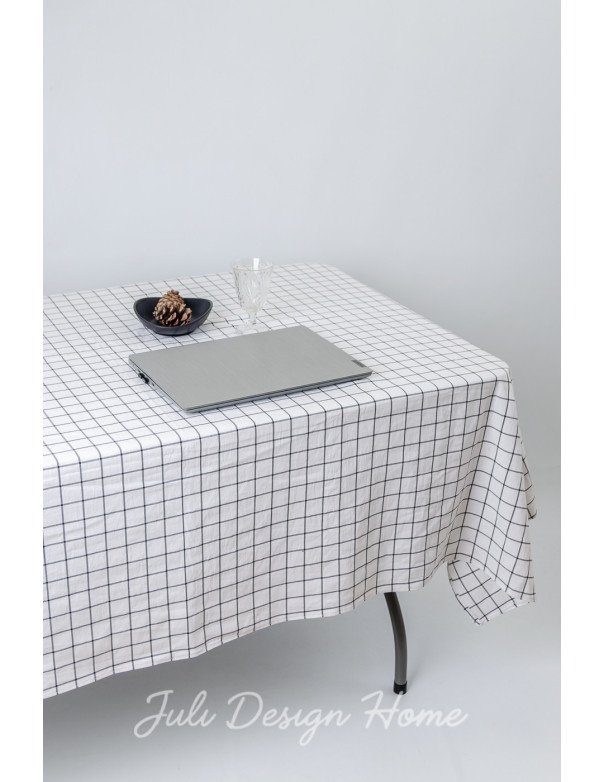 Mantel Cuadros Chicos Blanco/Grafito (250x150) - Juli Design Home