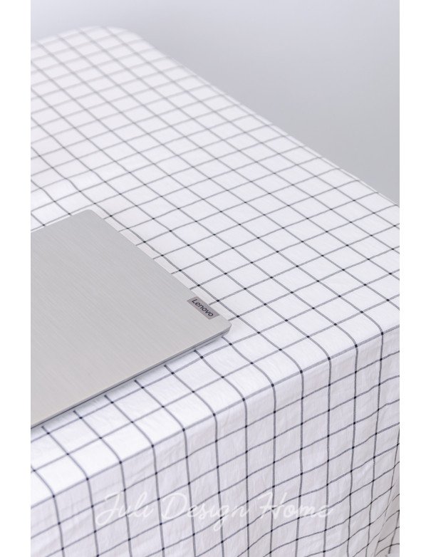 Mantel Cuadros Chicos Blanco/Grafito (300x150) - Juli Design Home