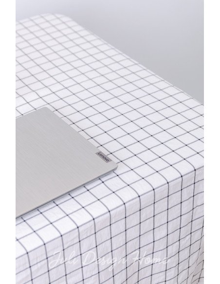 Mantel Cuadros Chicos Blanco/Grafito (300x150) - Juli Design Home